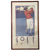 Image 1 : 1988 Signed & Numbered Michael Cassidy Framed Serigraph Print "Golf 1935" - #1/500 (frame dimensions