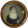Image 1 : Antique Keepsake Box with Miniature Portrait of a Lady on Ivorine - Round lidded box is horn or tort