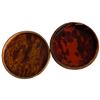 Image 2 : Antique Keepsake Box with Miniature Portrait of a Lady on Ivorine - Round lidded box is horn or tort