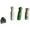 Image 1 : 3 Vintage Chinese Jade or Jadeite Cigarette Holders & 1 Bronze Seal ( Cigarette holders are 2" long)