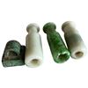 Image 2 : 3 Vintage Chinese Jade or Jadeite Cigarette Holders & 1 Bronze Seal ( Cigarette holders are 2" long)