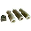 Image 2 : 3 Vintage Chinese Jade or Jadeite Cigarette Holders & 1 Bronze Seal ( Cigarette holders are 2" long)