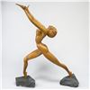 Image 2 : Arnold Mikelson's "Exuberance" Solid Wood Sculpture Female Form Beautiful Piece 30" Tall