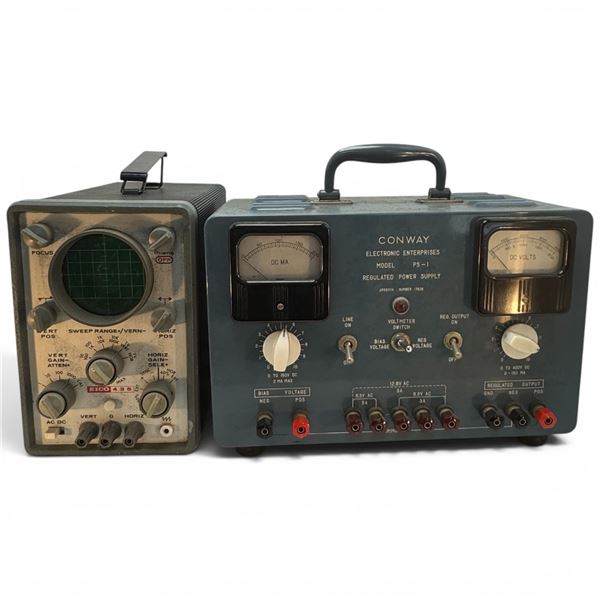 Conway Enterprises PS-1 Regulated Power Supply & EICO 435 DC Wideband Oscilloscope