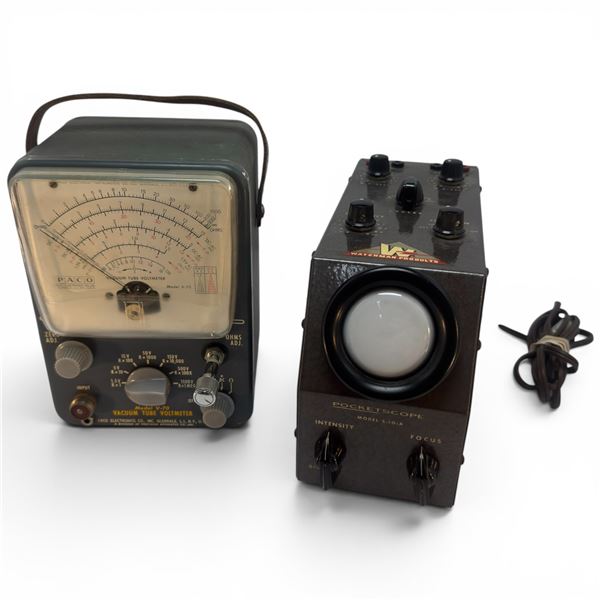 Warterman Products Rocket Scope Model S-10-A & Paco Model V-70 Vacuum Tube Voltmeter