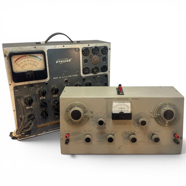 Heathkit Impedance Bridge Model IB-28 & Precise Model 111 Gm & Em Tube Tester