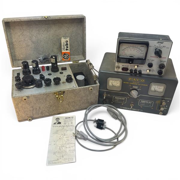 Sanwa Transistor Checker, PACO Battery Eliminator Model B-10 & Custom Tube Checker