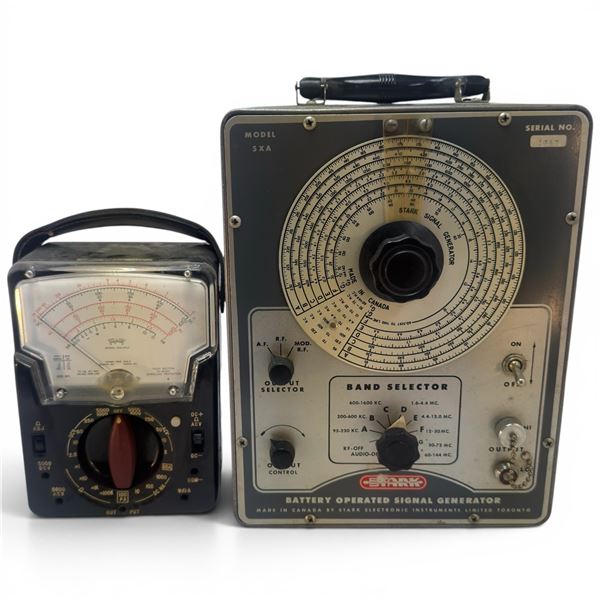 Stark SXA Battery Operated Signal Generator & Triplett 630-PLK Analog Multimeter