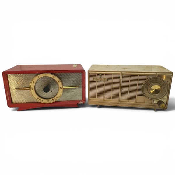 General Electric Model T-141A Butterscotch Blonde & RCA Victor Model X520 Radios