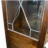 Image 7 : Edwardian Quarter Sawn Oak Bow Front Display Cabinet with Leaded Glass Panels - 15" x 44" x 61" tall