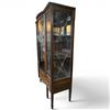 Image 8 : Edwardian Quarter Sawn Oak Bow Front Display Cabinet with Leaded Glass Panels - 15" x 44" x 61" tall