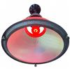 Image 4 : Vintage Industrial Holophane Pendant Light Ribbed Prismatic Glass Red Bulb #2