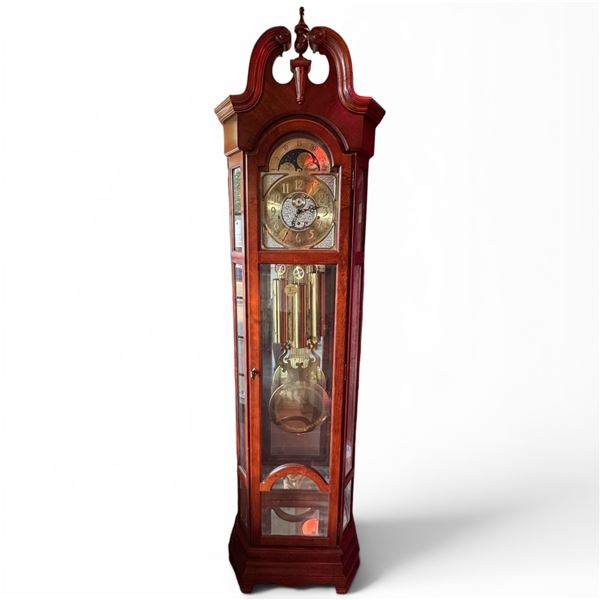 Ridgeway  Grandfather Clock with Brass Moon Phase Face 88x24.5x13"