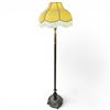 Image 1 : Brass Floor Lamp with Fringed Fabric Shade