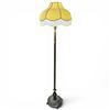 Image 2 : Brass Floor Lamp with Fringed Fabric Shade