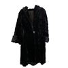 Image 1 : Vintage Black Fur Coat with Wide Cuffs