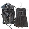 Image 1 : 2 Black Leather Vests - 1 is labelled LADC
