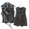 Image 2 : 2 Black Leather Vests - 1 is labelled LADC