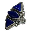 Image 5 : 4 New Rings * all stamped .925 * (Blue Druzy, Lapis, Moonstone, & Agate) Longest ring  is 28 mm * To