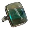 Image 2 : 4 New Rings * all stamped .925 * (Banded Agate, Peridot Crystal, Green Agate) Longest ring  is 29 mm