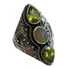 Image 3 : 4 New Rings * all stamped .925 * (Banded Agate, Peridot Crystal, Green Agate) Longest ring  is 29 mm