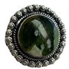Image 4 : 4 New Rings * all stamped .925 * (Banded Agate, Peridot Crystal, Green Agate) Longest ring  is 29 mm