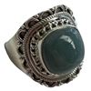 Image 5 : 4 New Rings * all stamped .925 * (Banded Agate, Peridot Crystal, Green Agate) Longest ring  is 29 mm