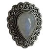 Image 5 : 4 New Rings * all stamped .925 * (Moonstones, Onyx & Crystals) Longest ring  is 34 mm * Total weight