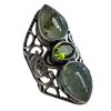 Image 3 : 4 New Rings * all stamped .925 * (Peridot Crystal, Mother of Pearl, Green Agate & More) Longest ring