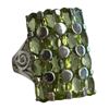 Image 5 : 4 New Rings * all stamped .925 * (Peridot Crystal, Mother of Pearl, Green Agate & More) Longest ring