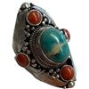 Image 2 : 4 New Rings * all stamped .925 * (Red Agate, Carnelian, Turquoise & More) Longest ring  is 39 mm * T