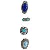 Image 1 : 4 New Rings * all stamped .925 * (Lapis. Blue Topaz Crystal, Opal, Larimar & More) Longest ring  is