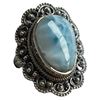 Image 2 : 4 New Rings * all stamped .925 * (Lapis. Blue Topaz Crystal, Opal, Larimar & More) Longest ring  is