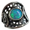 Image 3 : 4 New Rings * all stamped .925 * (Lapis. Blue Topaz Crystal, Opal, Larimar & More) Longest ring  is