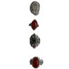 Image 1 : 4 New Rings * all stamped .925 * (Carnelian, Garnet and Semiprecious Agates) Longest ring  is 31 mm