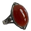 Image 4 : 4 New Rings * all stamped .925 * (Carnelian, Garnet and Semiprecious Agates) Longest ring  is 31 mm