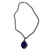 Image 1 : Sajen Sterling Silver Lapis and Blue Topaz Crystal Pendant on Cord - Pendant is 25 mm diameter and w