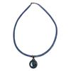 Image 1 : Sajen Sterling Silver Blue Topaz Crystal Pendant on Mesh Cord - Pendant is 20 mm diameter and weighs