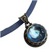 Image 3 : Sajen Sterling Silver Blue Topaz Crystal Pendant on Mesh Cord - Pendant is 20 mm diameter and weighs