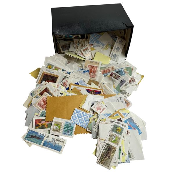 Small Box of Cancelled Canadian Stamps