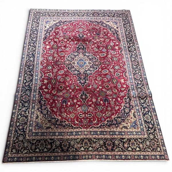 100% Hand Knotted Rug Made in Iran Large 12'6"x9'2" Kashmar Region Stunning Colour & Soft Texture