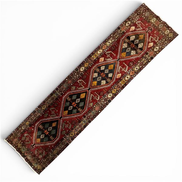 100% Hand Knotted Rug Made in Iran 176"x43" Long Runner Ardebil Region Fluffy Resistant Texture
