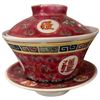 Image 2 : Chinese Porcelain Lidded Rice bowls and Spoons with Mun Shou Longevity Pattern