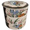 Image 2 : Vintage 11" Japanese Cobalt Vase with Peacock Theme and Lidded Stackable Trinket Box