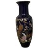 Image 3 : Vintage 11" Japanese Cobalt Vase with Peacock Theme and Lidded Stackable Trinket Box