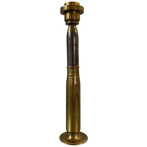 Trench Art Bullet Candle Stick - 9" tall