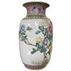 Image 2 : Chinese Porcelain Famille Rose Vase with Peony Flower Design - 8.5" tall x 5" diameter