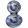 Image 1 : Set of 7 Vintage 10" Dinner Plates - Classic Blue and White Pastoral Scene
