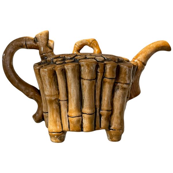 1998 Fernhaus Glazed Ceramic "Bamboo" Teapot - Salt Spring Island