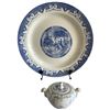 Image 1 : Vintage Boch Belgium 13" "Yeddo" Plate & Boch "Copenhagen" Lidded Sugar Bowl